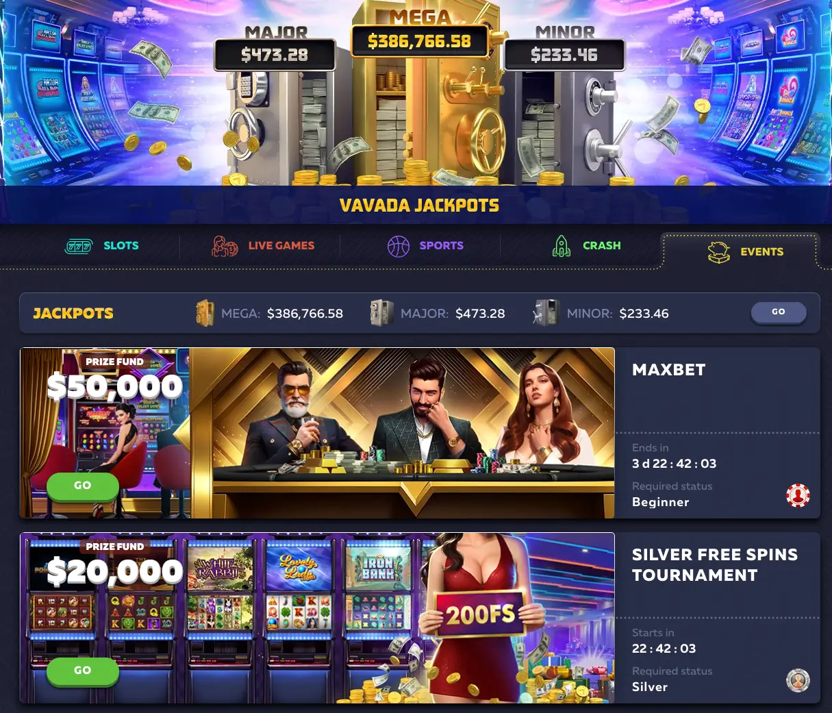 Vavada Casino — panel gier z darmowymi spinami na saldzie